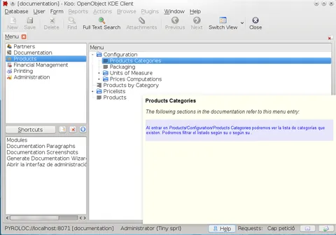 Contextual help for a menu