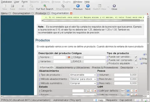 Contextual documentation section opened
