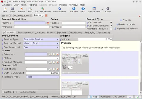 Contextual help for a view