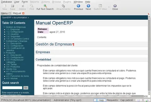 Documentation manual tab