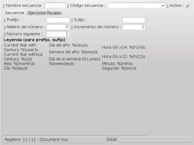 Captura de pantalla de la vista de secuencia