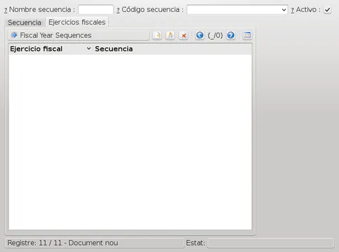 Sequence view showing fiscal IDs