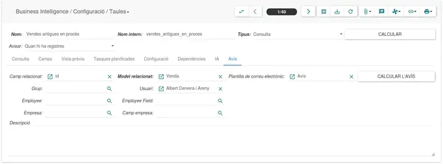 Configuració Avisos