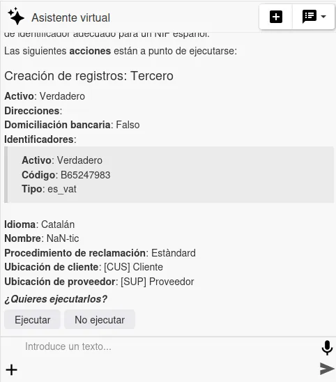 Creación de registros