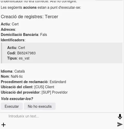 Creació de registres