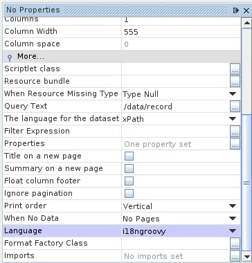 Setting report's language to i18ngroovy